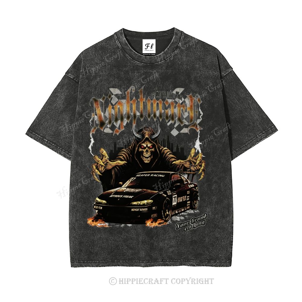 Unisex  NIGHTMARE FORGET IN FIRE Washed T-Shirt