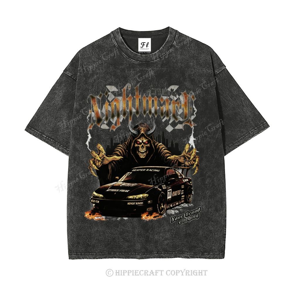 Unisex  NIGHTMARE FORGET IN FIRE Washed T-Shirt