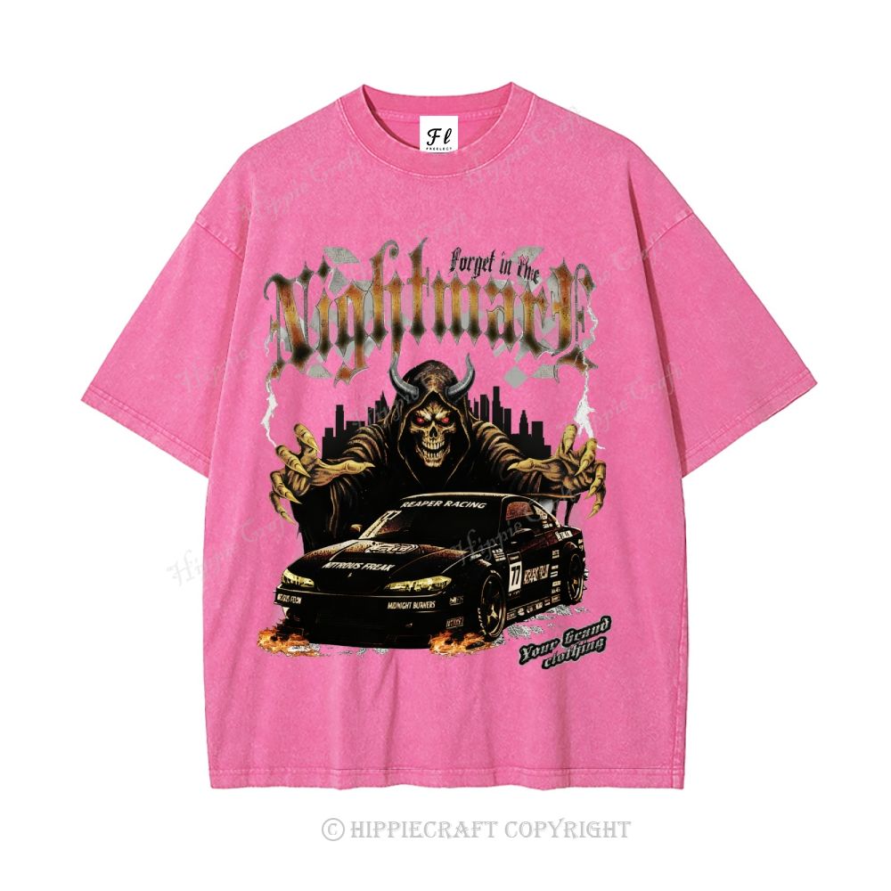 Unisex  NIGHTMARE FORGET IN FIRE Washed T-Shirt