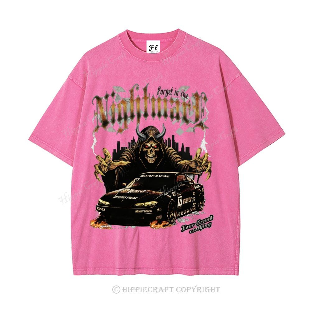 Unisex  NIGHTMARE FORGET IN FIRE Washed T-Shirt