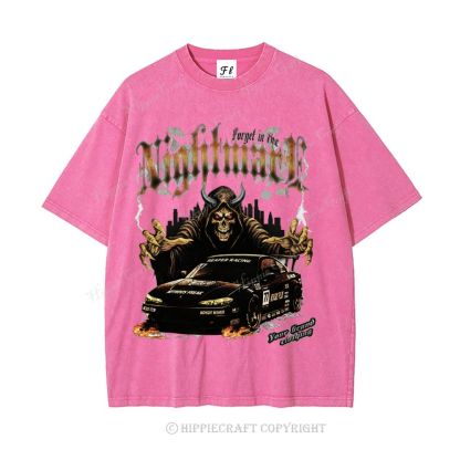 Unisex  NIGHTMARE FORGET IN FIRE Washed T-Shirt