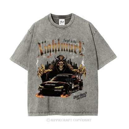 Unisex  NIGHTMARE FORGET IN FIRE Washed T-Shirt