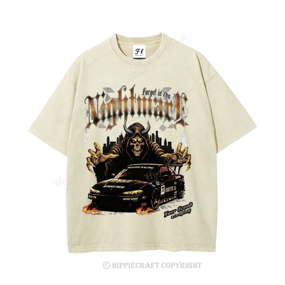 Unisex NIGHTMARE FORGET IN FIRE Washed T-Shirt