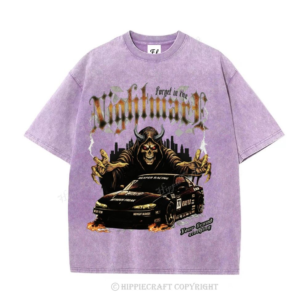 Unisex  NIGHTMARE FORGET IN FIRE Washed T-Shirt