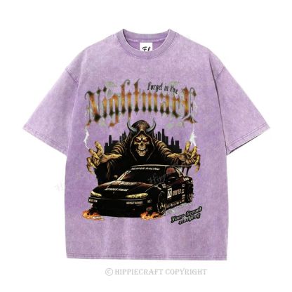 Unisex  NIGHTMARE FORGET IN FIRE Washed T-Shirt