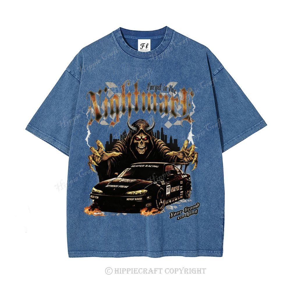 Unisex  NIGHTMARE FORGET IN FIRE Washed T-Shirt