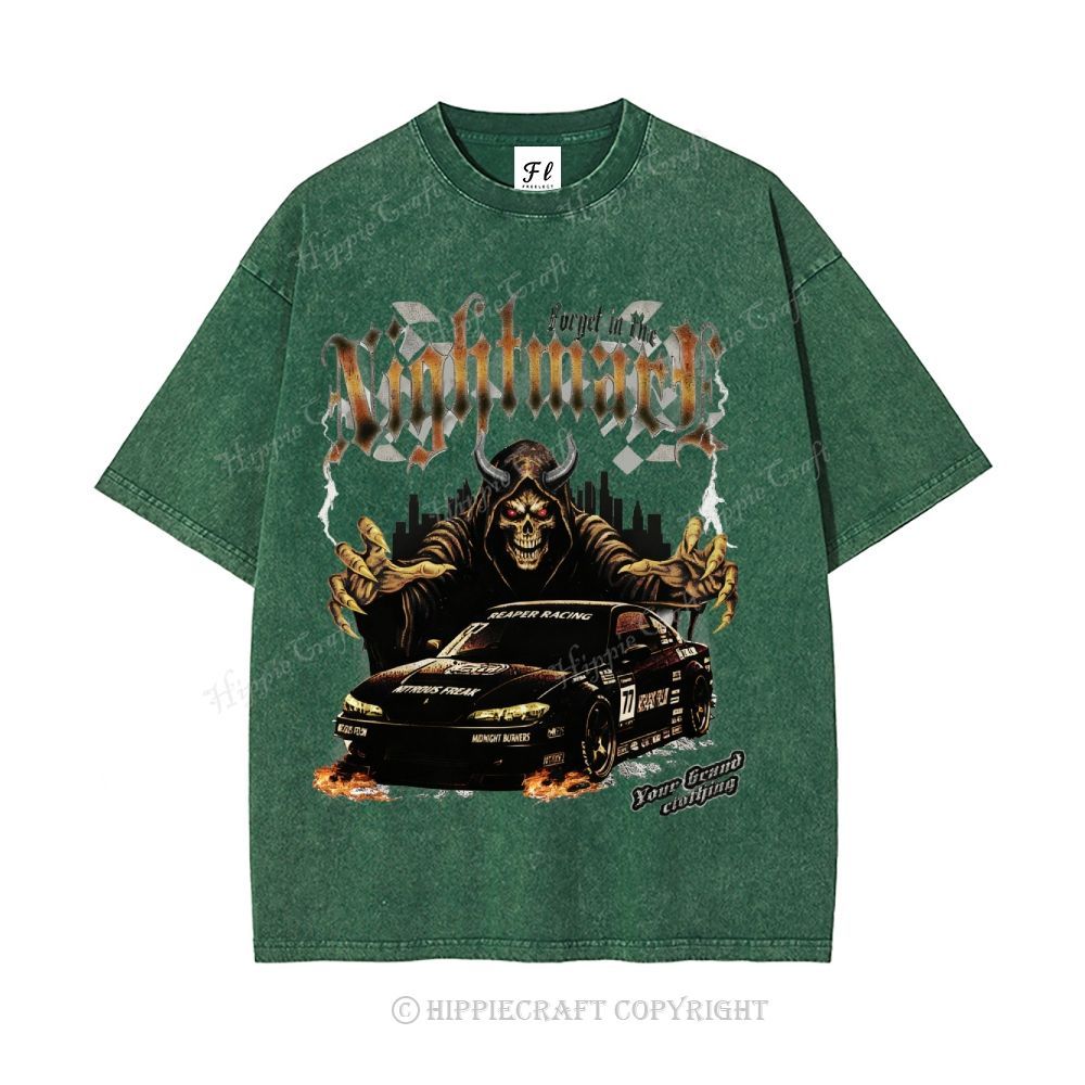 Unisex  NIGHTMARE FORGET IN FIRE Washed T-Shirt