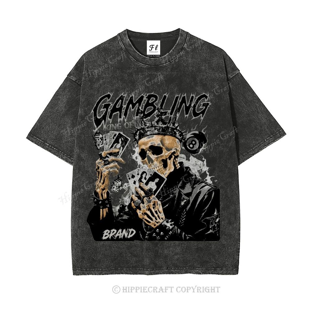 Unisex  KING OF GAMBLING Washed T-Shirt