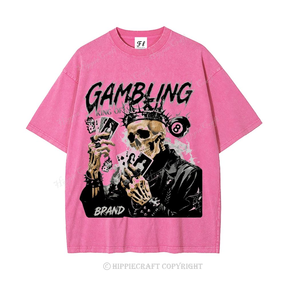 Unisex  KING OF GAMBLING Washed T-Shirt
