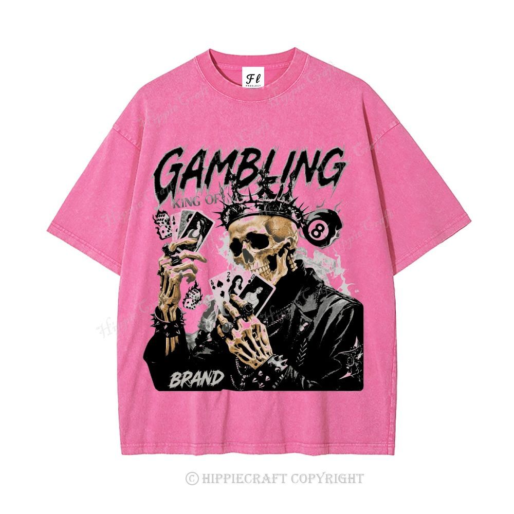Unisex  KING OF GAMBLING Washed T-Shirt