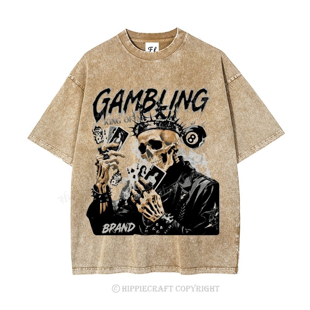 Unisex  KING OF GAMBLING Washed T-Shirt