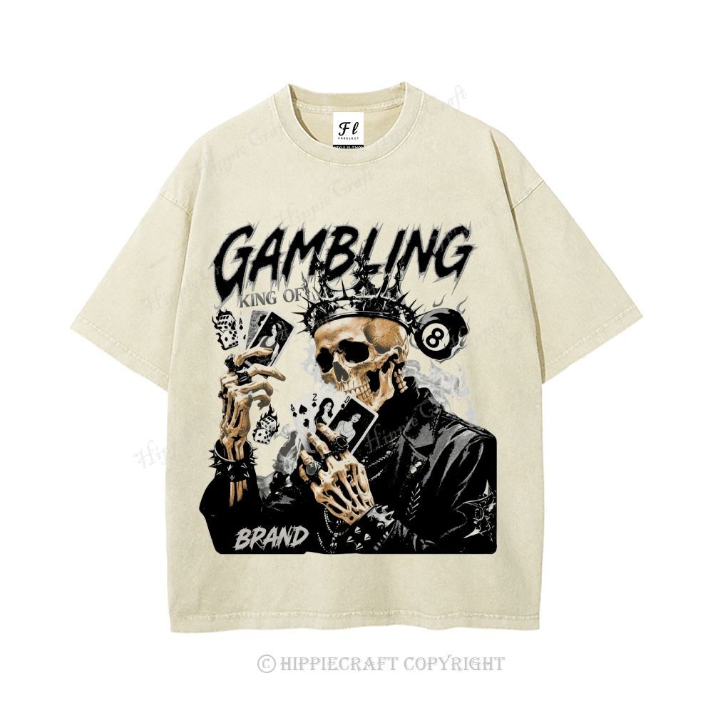 Unisex KING OF GAMBLING Washed T-Shirt