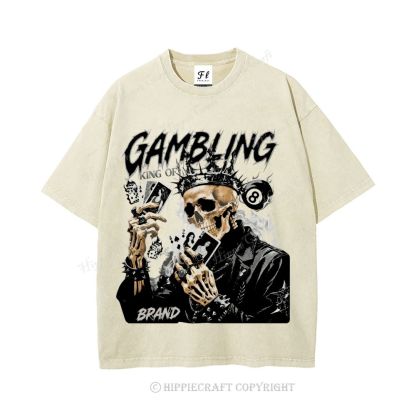 Unisex  KING OF GAMBLING Washed T-Shirt