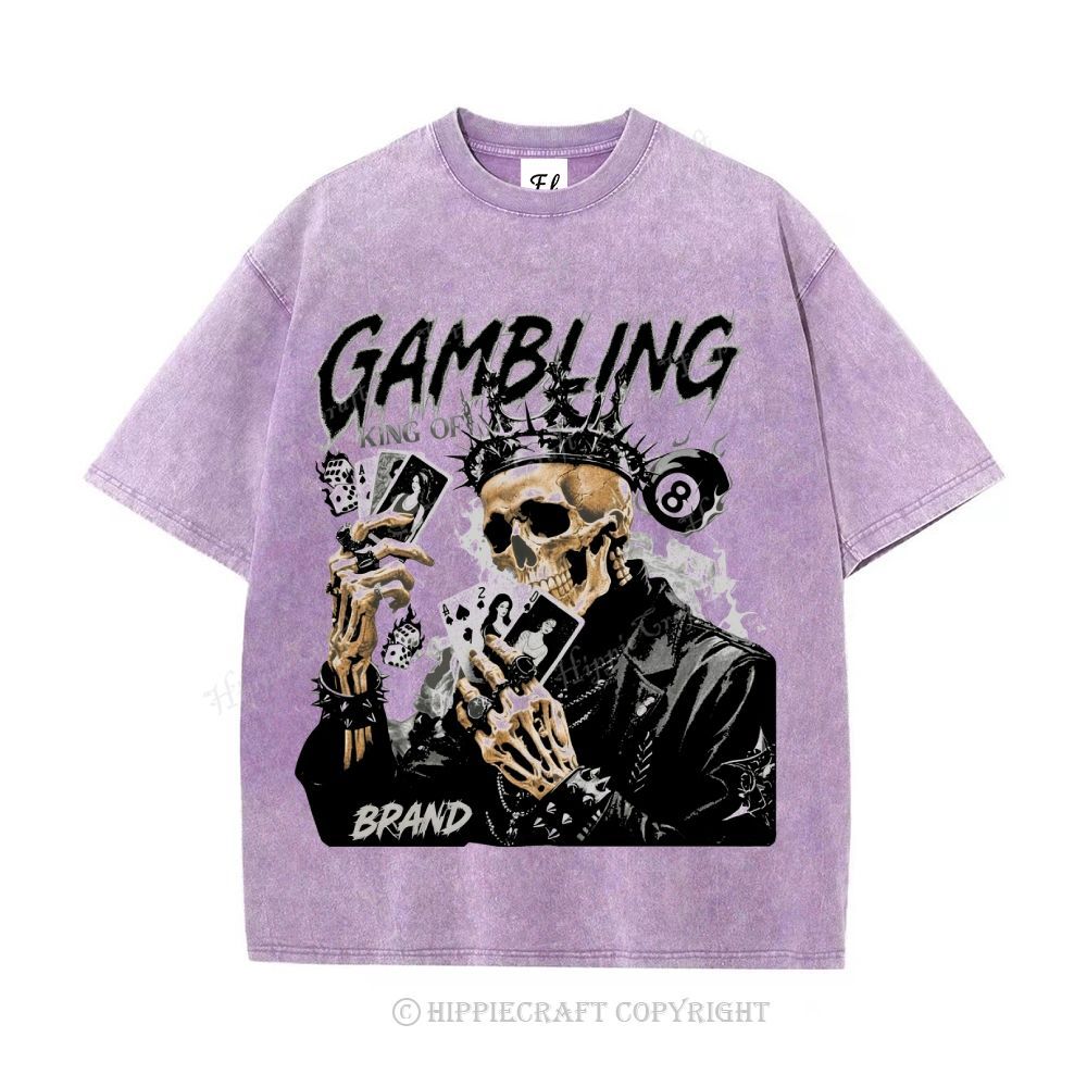 Unisex  KING OF GAMBLING Washed T-Shirt