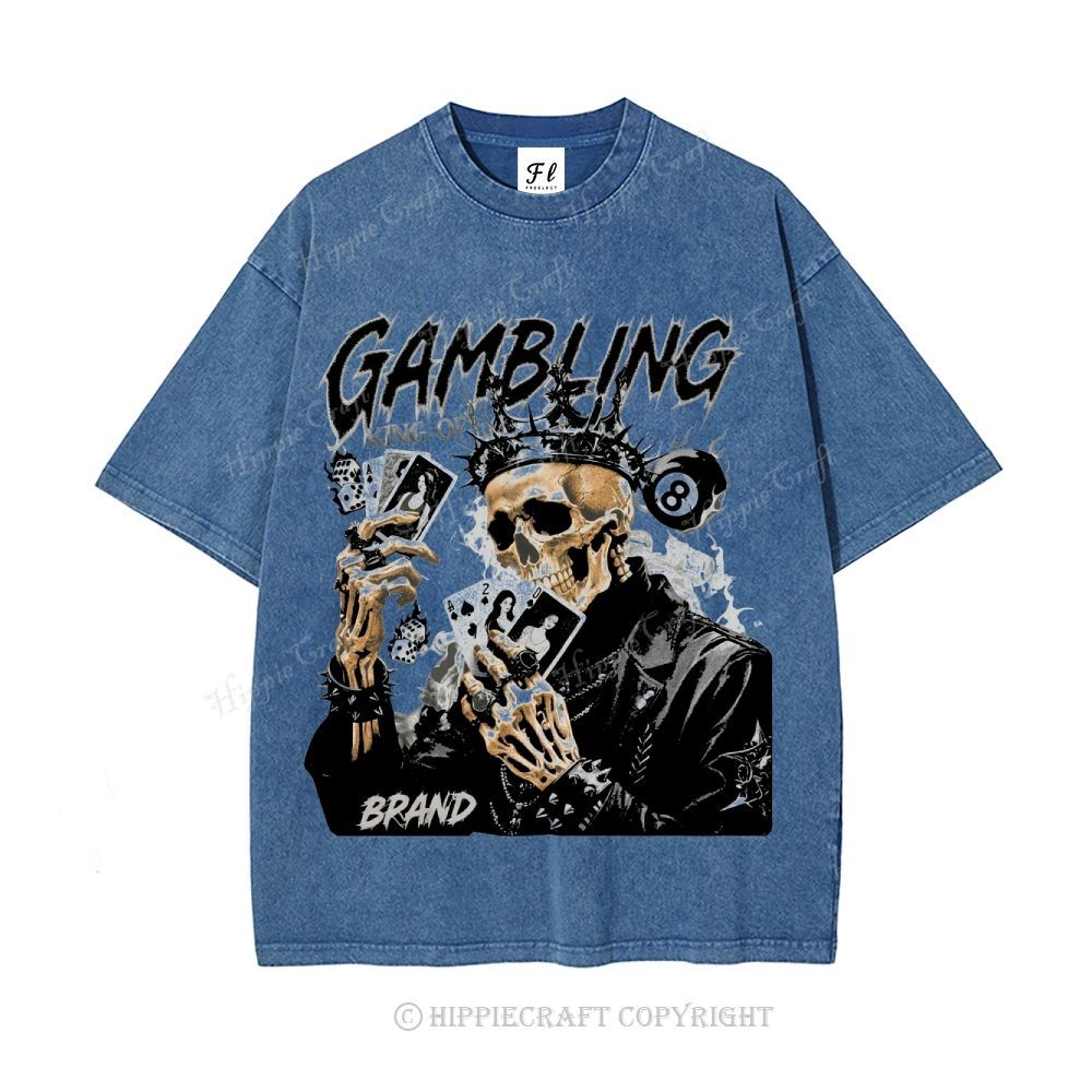 Unisex  KING OF GAMBLING Washed T-Shirt