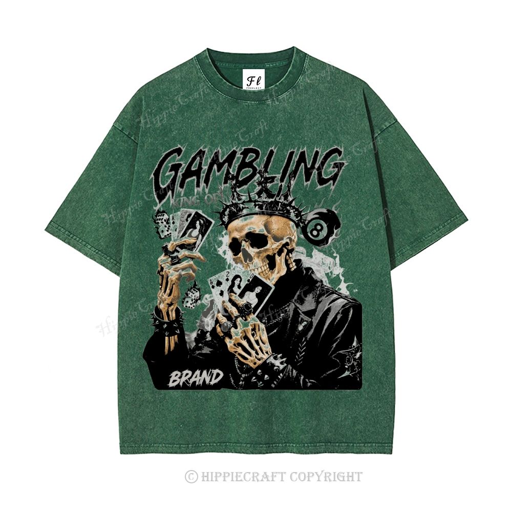 Unisex  KING OF GAMBLING Washed T-Shirt