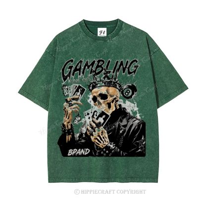 Unisex  KING OF GAMBLING Washed T-Shirt