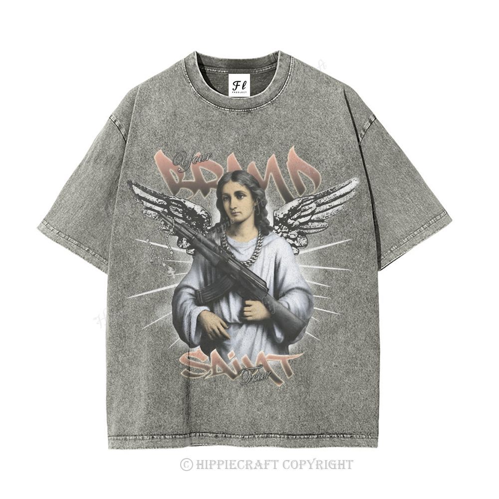 Unisex  SAINT TEAR Washed T-Shirt