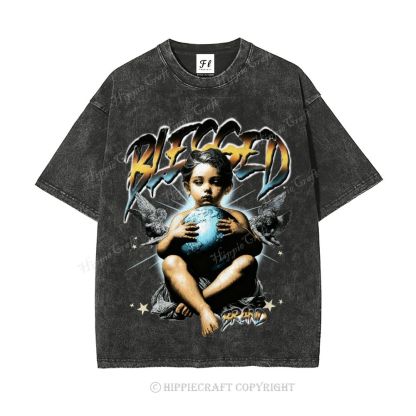 Unisex  BLESSED Washed T-Shirt