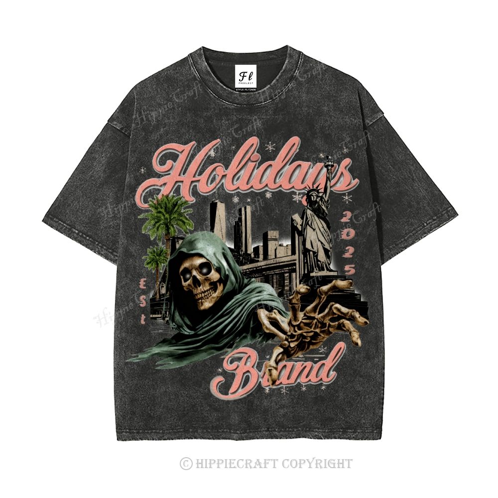 Unisex  HOLIDAYS Washed T-Shirt