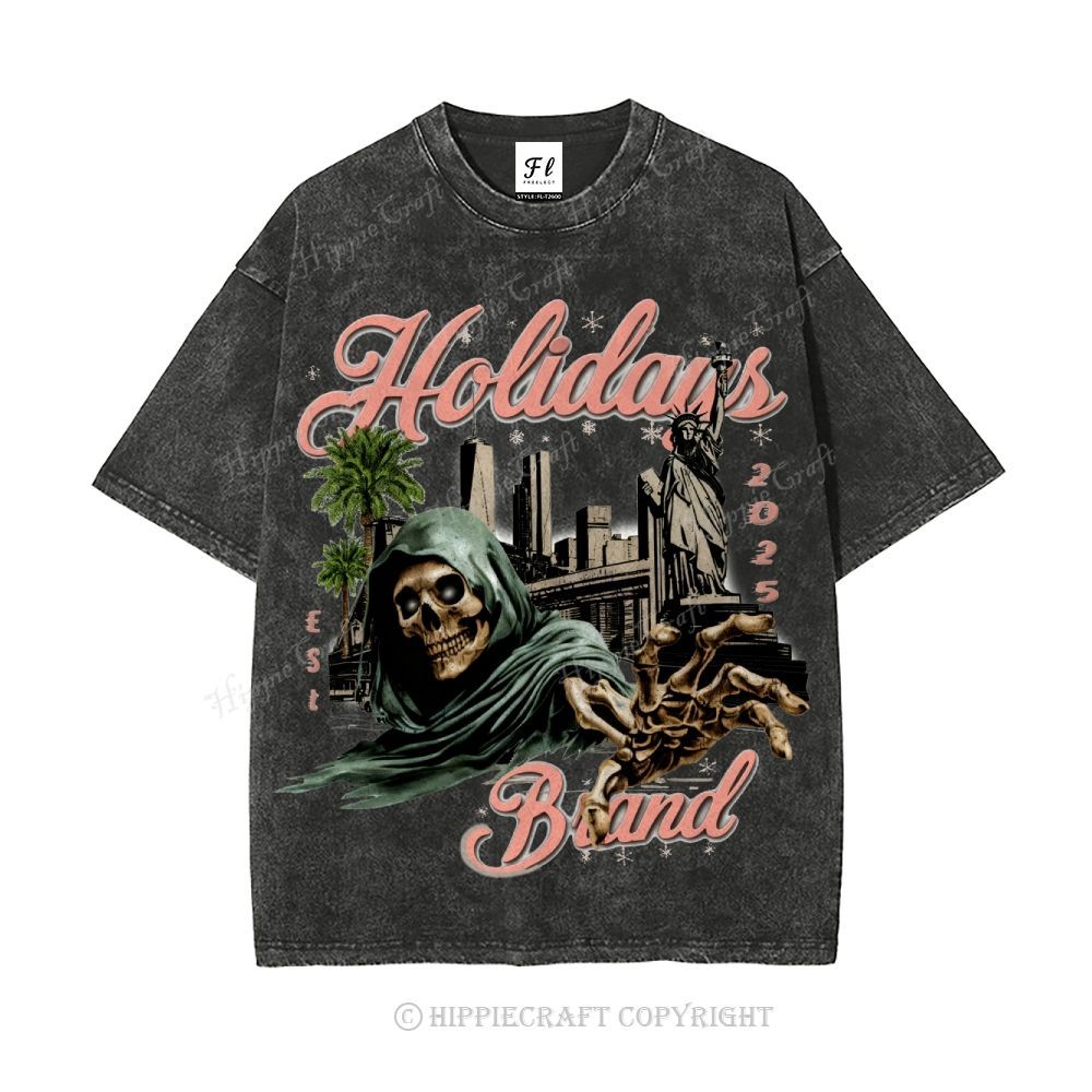 Unisex  HOLIDAYS Washed T-Shirt