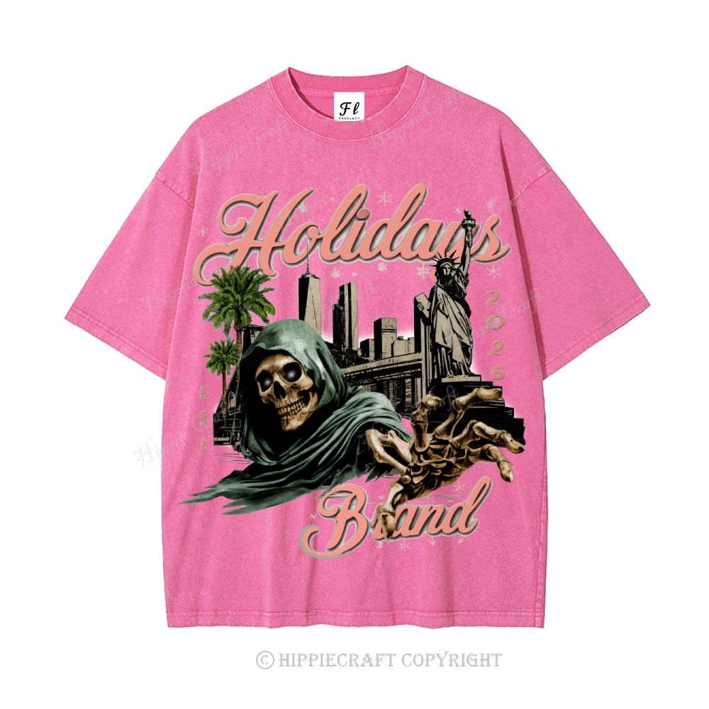 Unisex  HOLIDAYS Washed T-Shirt