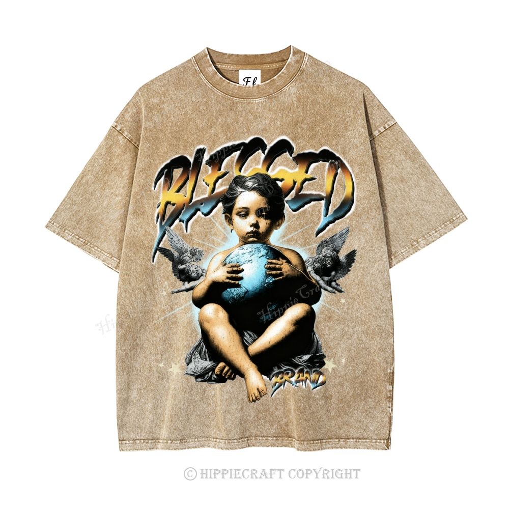 Unisex  BLESSED Washed T-Shirt