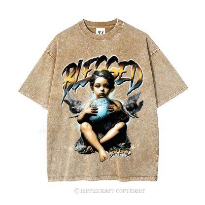 Unisex  BLESSED Washed T-Shirt