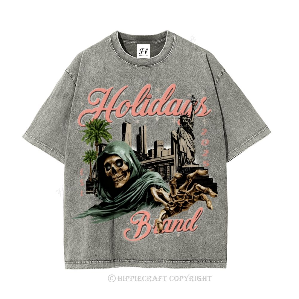 Unisex  HOLIDAYS Washed T-Shirt