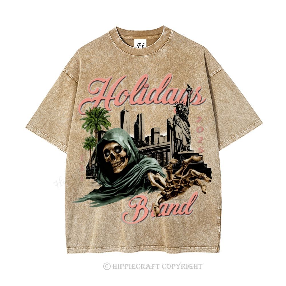 Unisex  HOLIDAYS Washed T-Shirt