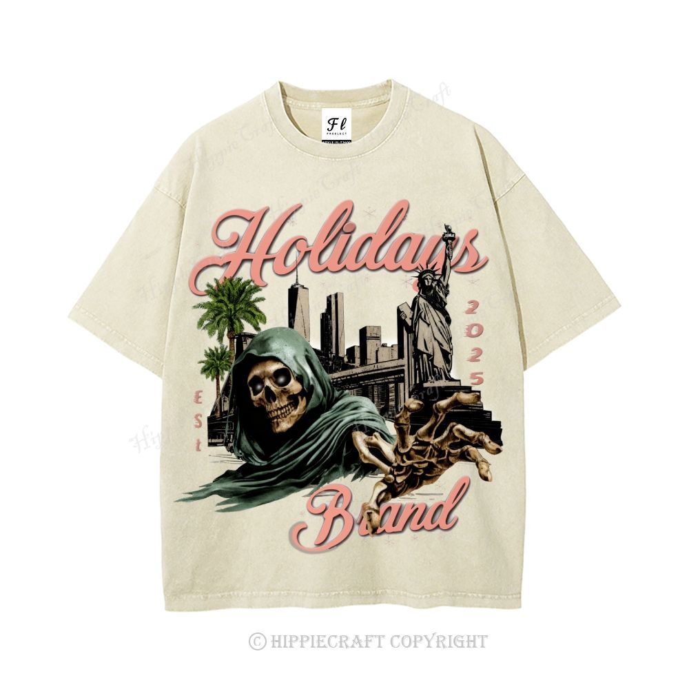 Unisex HOLIDAYS Washed T-Shirt