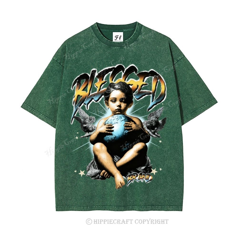 Unisex  BLESSED Washed T-Shirt