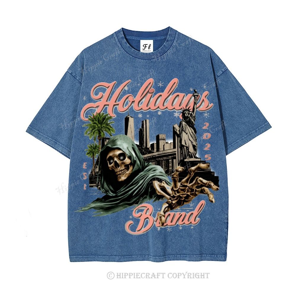 Unisex  HOLIDAYS Washed T-Shirt