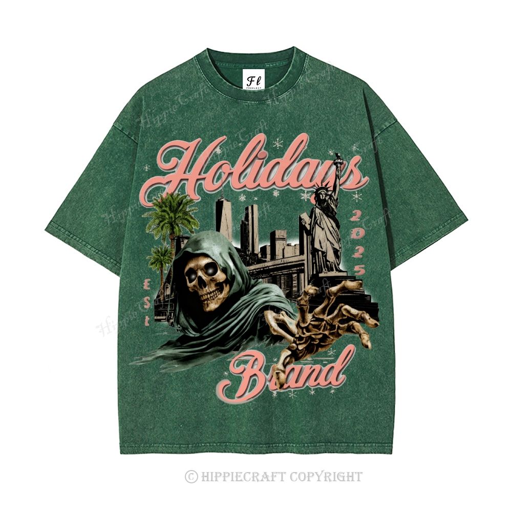 Unisex  HOLIDAYS Washed T-Shirt