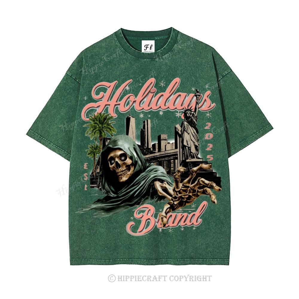 Unisex  HOLIDAYS Washed T-Shirt