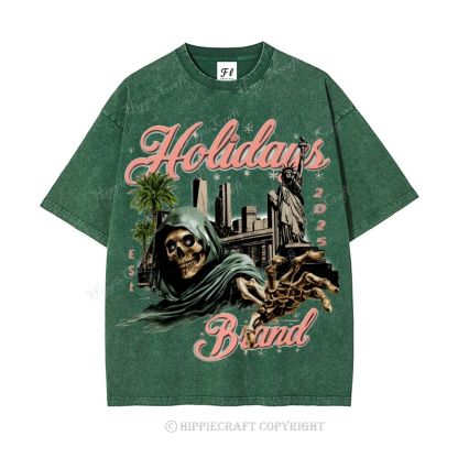 Unisex  HOLIDAYS Washed T-Shirt