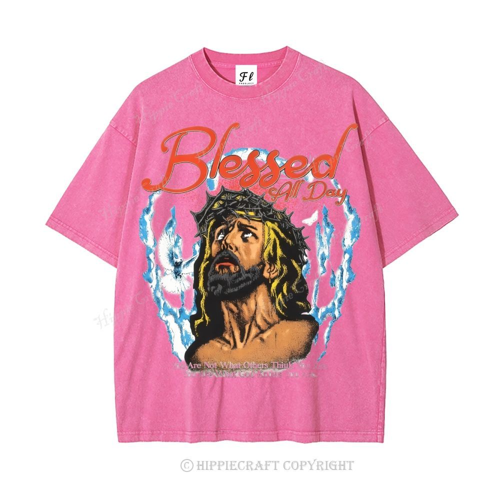Unisex  blessed all day Washed T-Shirt