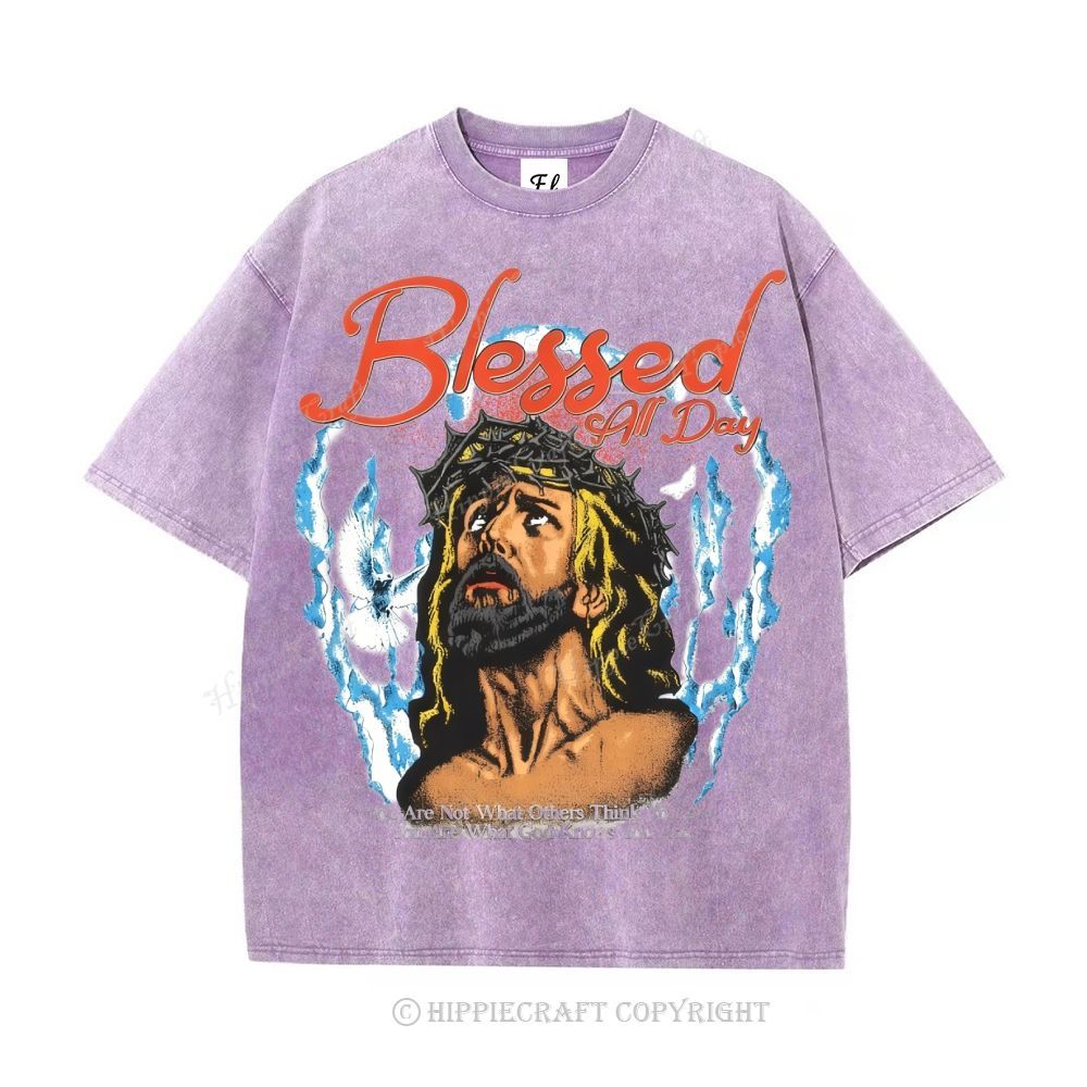Unisex  blessed all day Washed T-Shirt