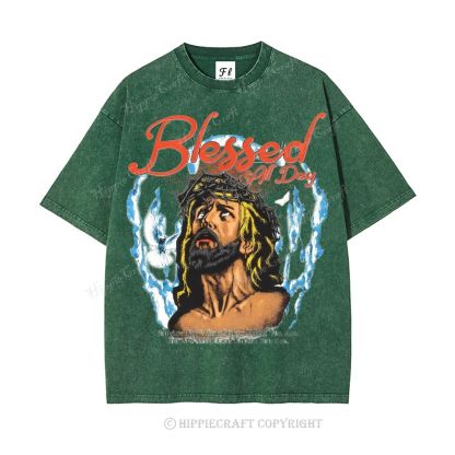 Unisex  blessed all day Washed T-Shirt