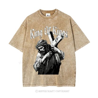 Unisex  king of kings Washed T-Shirt