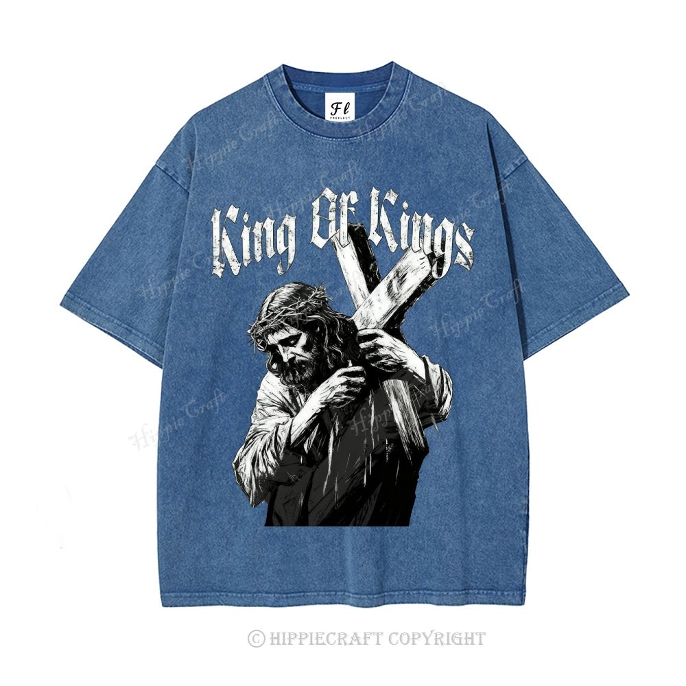 Unisex  king of kings Washed T-Shirt