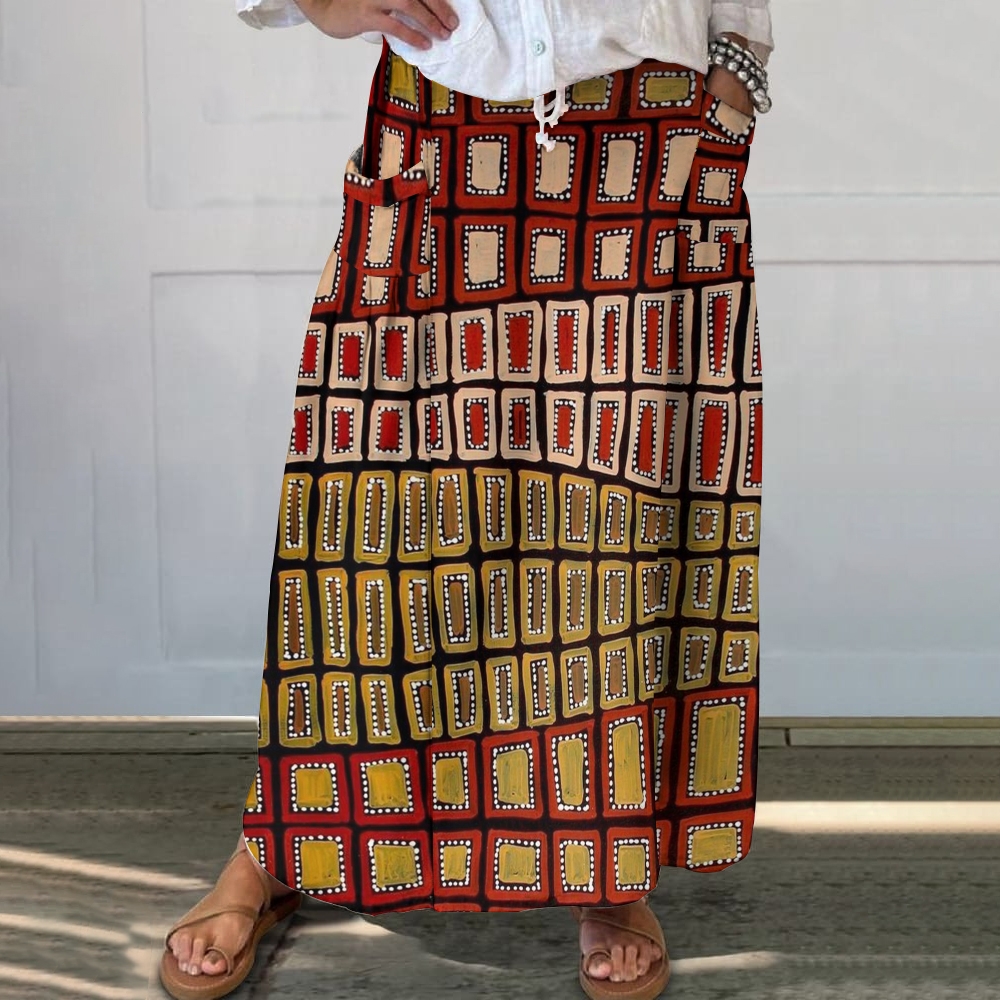 Women's Printed Midi Skirt