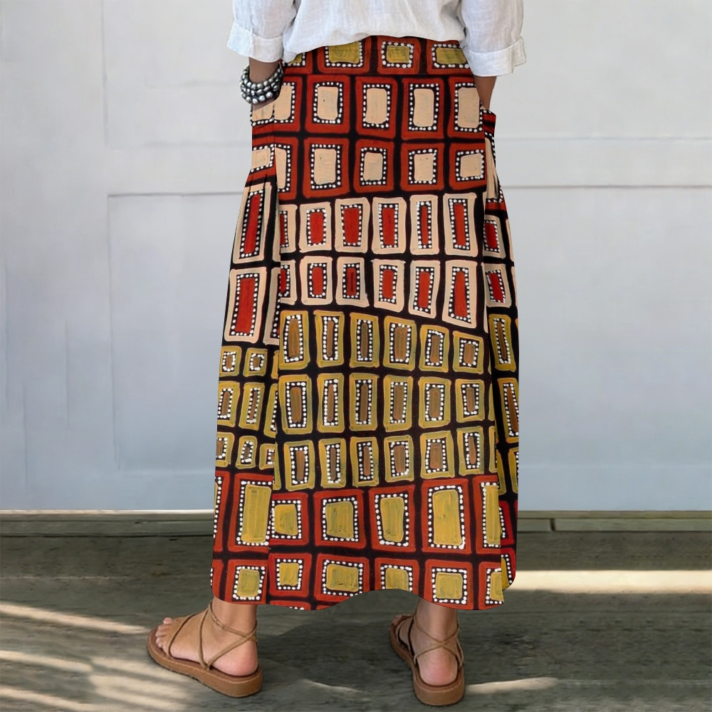 Women's Printed Midi Skirt