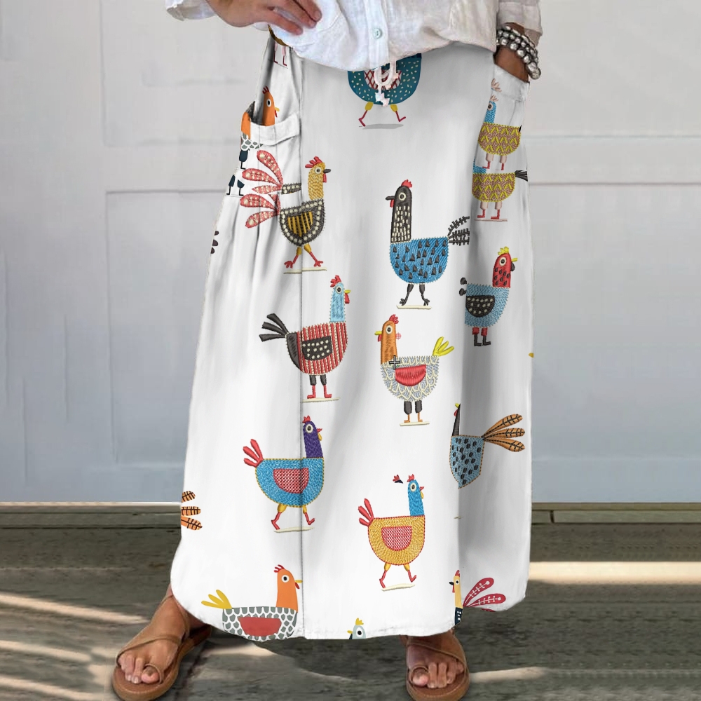 Women's Printed Midi Skirt