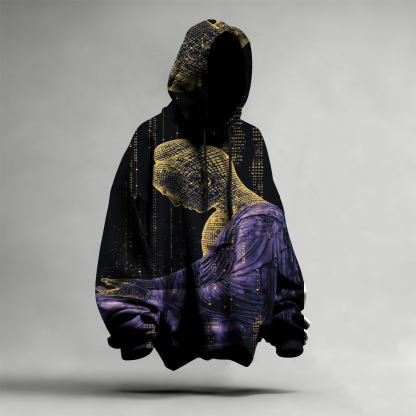 Buddha Statue Abstract Illusion Art Short-Sleeved Hoodie