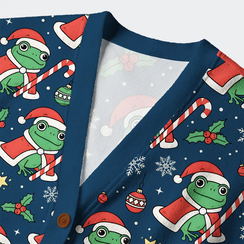  Christmas Frog Ugly Cardigan Sweater