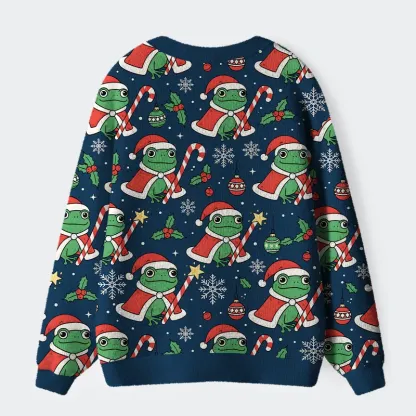  Christmas Frog Ugly Cardigan Sweater