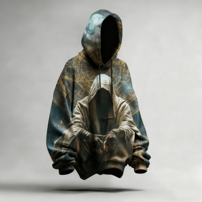 Mysterious Abstract Illusion Art Short-Sleeved Hoodie