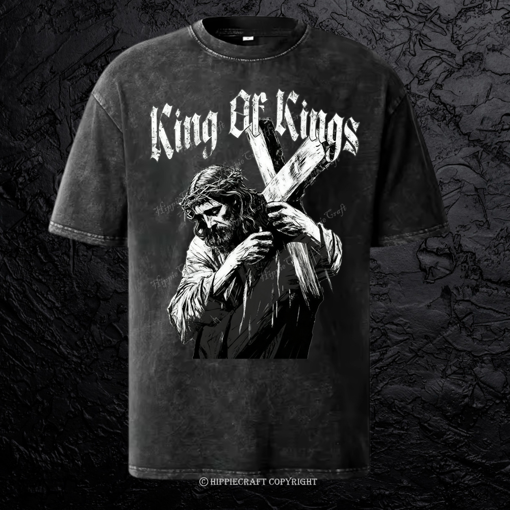 Unisex  king of kings Washed T-Shirt