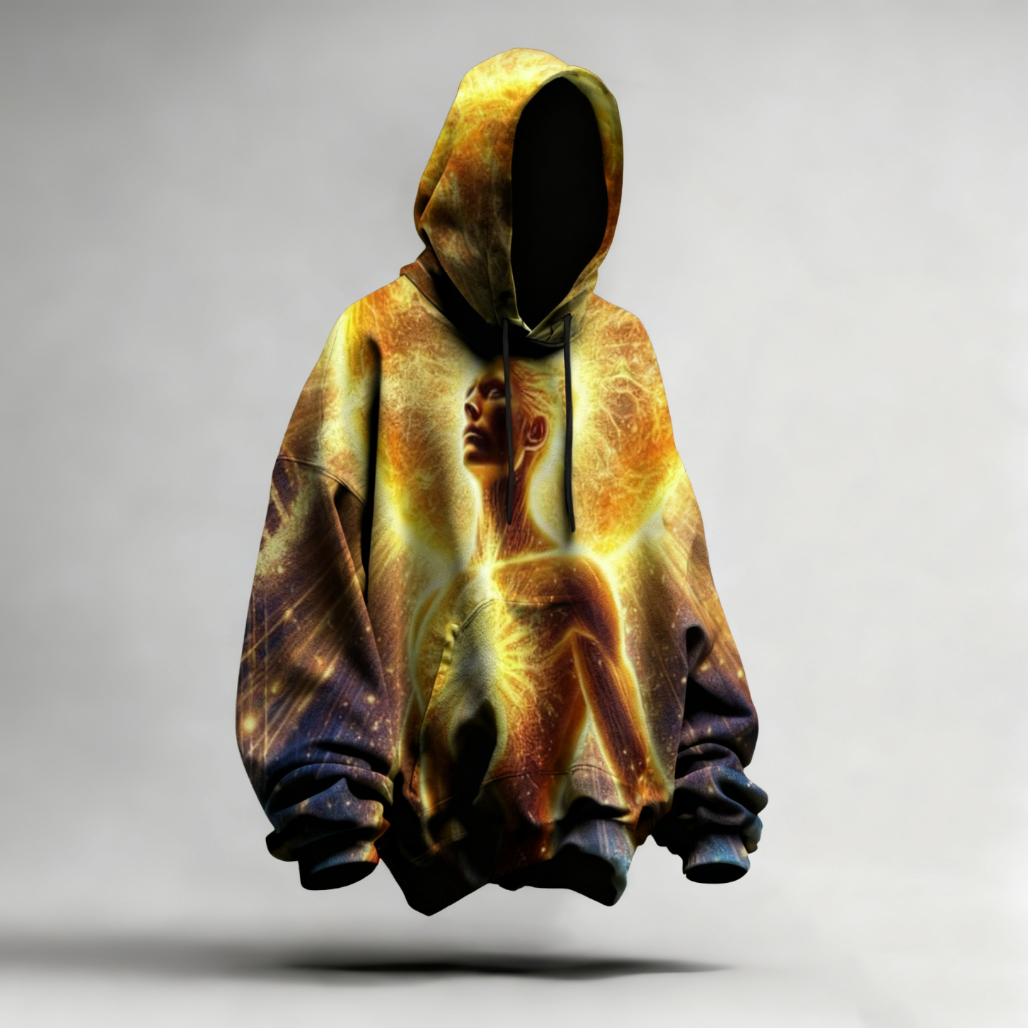 Power Energy Wave Abstract Art Short-Sleeved Hoodie